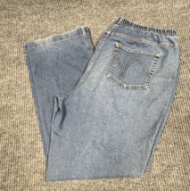 Just My Size JMS Womens Jeans 1X(16W) Average Elastic Waist Blue Denim Pant - $22.08