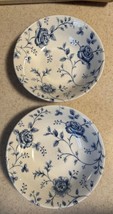 Pair Of QUEEN&#39;S Blue Rose Chintz Cereal Soup Bowls England - £10.82 GBP