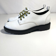 Mix No 6 Shoe Womens 7 Gustava Shiny White Platform Retro Chunky Lace Up... - $27.84