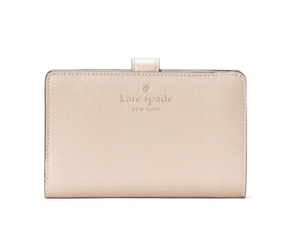 New Kate Spade Elsie Medium Compact Bifold Wallet Leather Warm Beige - $71.16