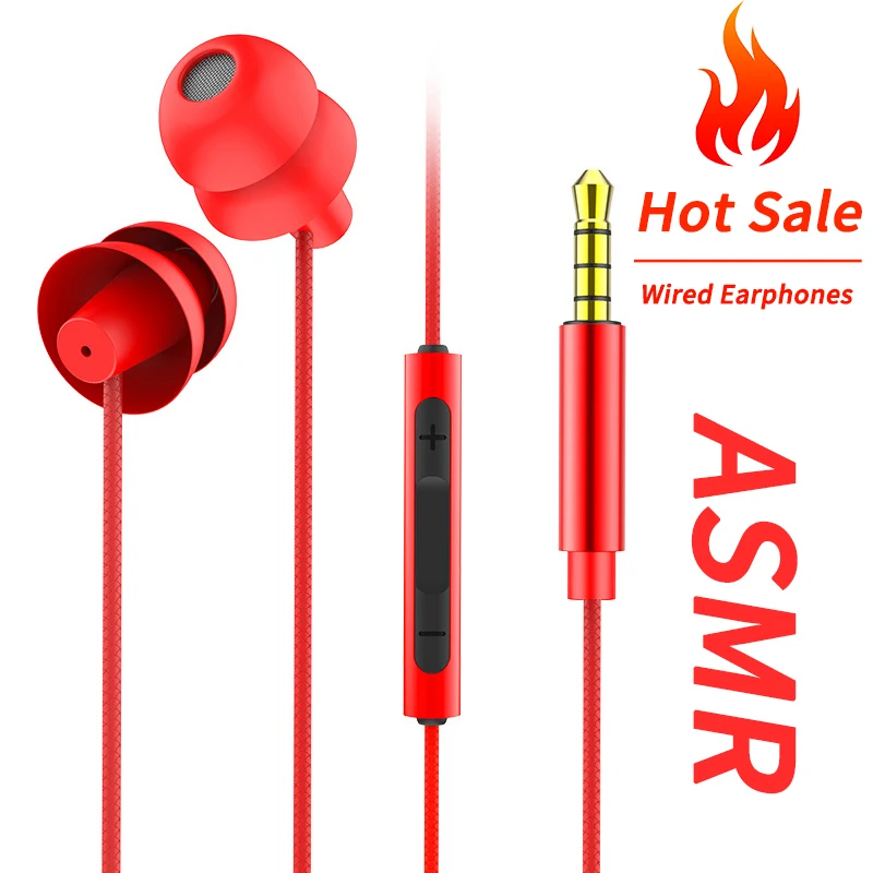 ASMR Sleeping Earphones Stereo HIFI Heavy Bass Silicone Headsets 3.5MM AUX/Type- - £7.84 GBP