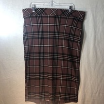 Torrid Size 2 Mauve Black White Plaid Knit Pencil Skirt - £23.29 GBP