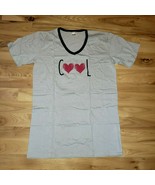 &quot;Cool&quot; Hearts Sleepshirt Oversized T Shirt in Bag V Neck Women L XL NEW - £15.49 GBP