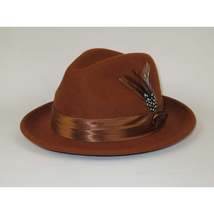 Men Bruno Capelo Hat Australian Wool Crushable Fedora Giovani UN125 Cognac Brown image 5