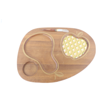 Vtg 70s Mid Century Modern MCM Wood Fruit Cheese Charcuterie Board Servi... - $1,768.36 MXN