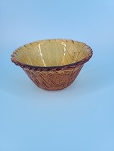 Vtg. Amber Glass Brown Catch All Front Door Bowl 2.5” Tall X 4 3/4” Wide - $13.95