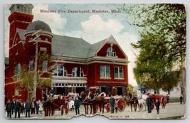 Manistee MI Fire Deptartment 1913 Michigan Postcard K30 - £3.15 GBP