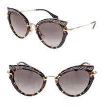 MIU MIU NOIR Crystal MU05SS Butterfly Gold Brown Black Havana Sunglasses 05S - £145.41 GBP