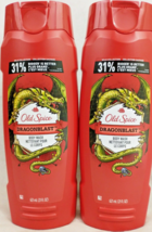 2 Bottles Old Spice Dragonblast Body Wash Wild Collection 21 Oz. Each - £18.09 GBP