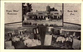 Vintage MULTI-VIEW RPPC-WAGON Wheel Restaurant, Rocky Hill, Conn BK40 - £3.11 GBP