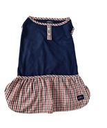 Ben Sherman Dog Dress Outfit Size Large Navy Blue Red White Plaid - $19.80