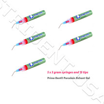 Prime Dent Porcelain Etch Gel 10% Hydrofluoric Acid Gel 5- 3 gm Syringes 008-050 - £39.32 GBP