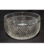 Vintage RALPH LAUREN Heavy 6&quot; Fine Crystal Bowl Herringbone Pattern - Ge... - $38.40