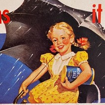 Morton&#39;s Salt Ink Blotter Vintage Advertising When it Rains it Pours - $8.90
