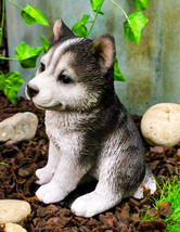 Ebros Lifelike Siberian Husky Sled Dog Puppy Sitting Figurine 6.75&quot;H Ani... - £23.97 GBP