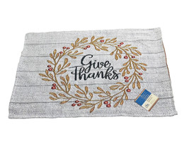 Tapestry Placemat Home Collection Give Thanks Pumpkins Fall :13x18 Inches - $9.78