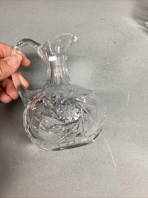 Set Of 2 Cut Glass Crystal Cruets Oil & Vinegar  W/ Stoppers Item image 8