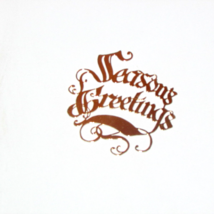 ORNAMENT 'Seasons Greetings'  gold filigree 3x3" (H) - $3.00