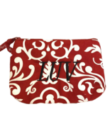 Thirty-One Zippered Pouch Red/White Monogrammed &quot;LUV&quot; - £5.13 GBP