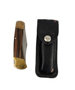 VTG 1967-1972 Buck 110 Pocket Knife + Leather Sheath Early Model Inverted  - $202.49