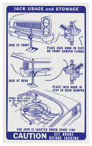 Trunk Jacking Instructions Decal Sticker 1966 GTO Lemans and Tempest - £15.17 GBP