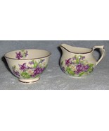 Sutherland English Bone China Sugar Bowl and Creamer Set Devon Violets - $19.99