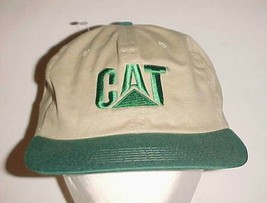 CAT Caterpillar Equipment Adult Unisex Khaki Beige Green Cap One Size New - £17.17 GBP