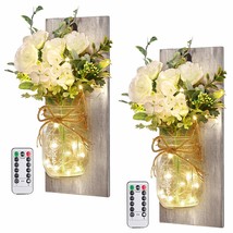 Wall Decor Mason Jar Sconces - Home Decor Wall Art Hanging Design With Remote Co - £43.95 GBP