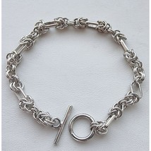 VINTAGE 925 STERLING SILVER FASHIONABLE LINK BRACELET 7.5inch AT - $88.80