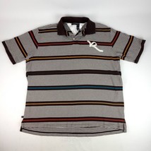 Rocawear Polo Mens 3XL Big Logo Striped Brown White  - £15.50 GBP