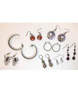 Mostly Contemporary / Modern  Earring Lot 8 Pairs Dangle Drop Beaded Hoops - £13.32 GBP