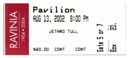 Jethro Tull Konzert Ticket Stumpf August 13 2002 Chicago Illinois Ravinia Fest - $39.58