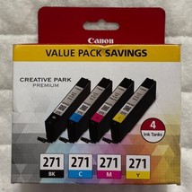 Canon 271 Black Cyan Magenta Yellow Ink Set 0390C005 Sealed Retail Box Free Ship - £31.46 GBP