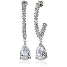 CZ by Kenneth Jay Lane Large Teardrop 8 cttw Station Earrings KE2005 NWT - £65.40 GBP