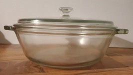 Anchor Hocking Ovenware Clear Glass Round 9&quot; Casserole Dish 2 Qt #1038 w... - £20.92 GBP