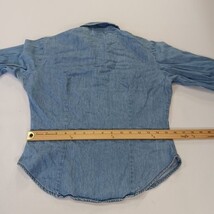 B.N.B. Best World Brand Women's Blue Long Sleeve Button Up Cotton Shirt Size M image 7