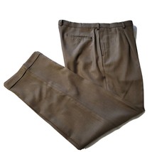 Haggar Men&#39;s Classic Fit 36 x 32  Polyester Dark Olive Wool Dress Pants - £19.38 GBP