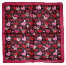 K&#39;s Novelties Set of 6 Multiple Pink Red White Hearts Black 100% Cotton Bandanna - £9.49 GBP