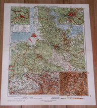 1928 Vintage Map Of Northern Germany Hamburg Bremen Lübeck Hanover Münster - £20.60 GBP