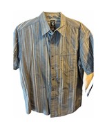 Kühl Suncel Men’s Large Blue White Striped Button Down Cotton Tencel Kuh... - $34.65