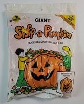 Vintage Giant Stuff A Pumpkin Huge Decorated Leaf Bag 56&quot;-60&quot; 140 Gallons  - £11.96 GBP