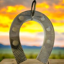 Vtg Clear Acrylic Lucky Horseshoe Keychain - $15.87