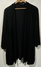 Chicos Travelers Sz 3 Womens XL Black Open Front Cardigan Slinky Knit 3/... - $24.70