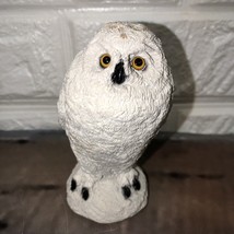 Vintage 5&quot; tall White Perching Resin Owl decor Made In USA Stone Critters - £20.17 GBP