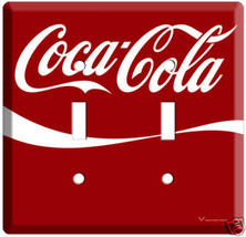 NEW RED COCA-COLA CLASSIC DOUBLE LIGHT SWITCH COVER WALLPLAT - £18.08 GBP