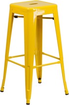 Flash Furniture Commercial Grade 30&quot; High Backless Yellow Metal Indoor-Outdoor - £66.39 GBP