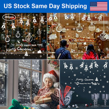 285 Pcs Christmas Window Clings Sticker Diy Reindeer Snowflake Bell Window Decal - £20.55 GBP