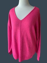 VINCE CAMUTO LADIES PARADOX VNECK CLASSIC TOP TUNIC SWEATER LS PINK NWT L - £46.36 GBP