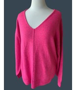 VINCE CAMUTO LADIES PARADOX VNECK CLASSIC TOP TUNIC SWEATER LS PINK NWT L - £45.31 GBP