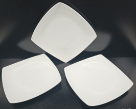 3 PTS International B Smith W Style White Square Dinner Plate Set Table ... - $76.10